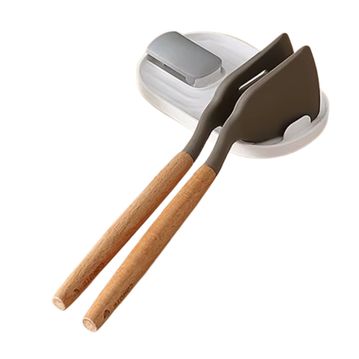 Lepelhouder - Pannendekselhouder - Spatelhouder - Keukengereihouder - Keuken opslagrek - Keukenaccesoires - Organizer - Silicone - Makkelijk Te Reinigen - Hygienisch - Wit
