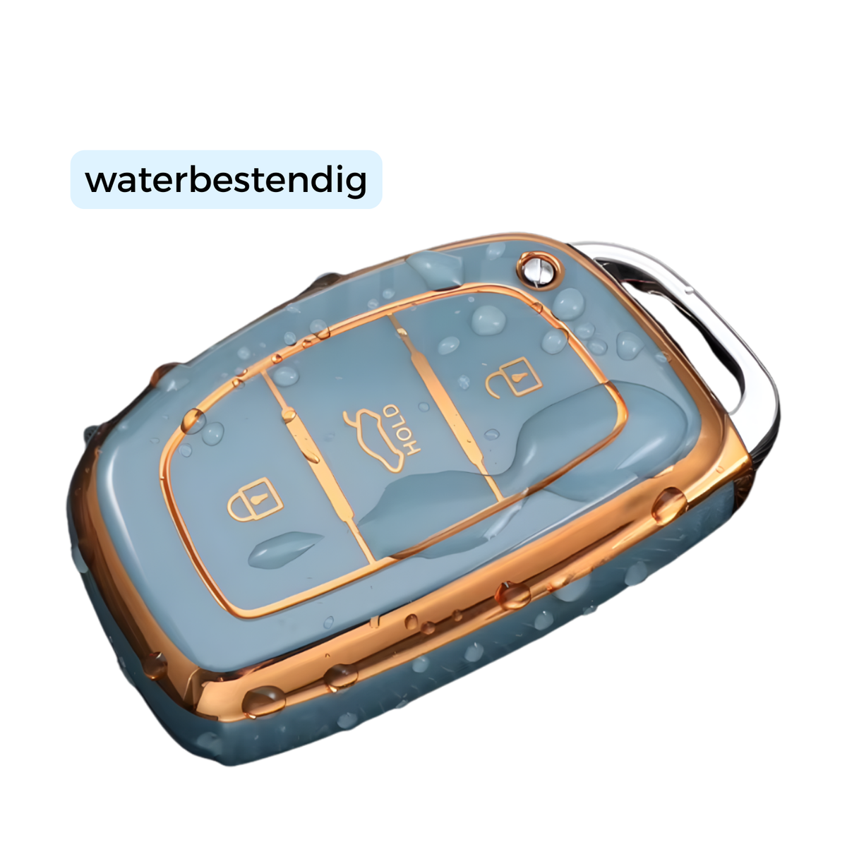 Zachte TPU Sleutelcover - Sleutelhoesje Geschikt voor Hyundai IX25 / IX35 / IX45 / I10 / I20 / I30 / HB20 / Elantra / Solaris / Sonata / Santa Fe / Sport Tucson - Zwart met Zilver - Key Cover - Auto Accessoires