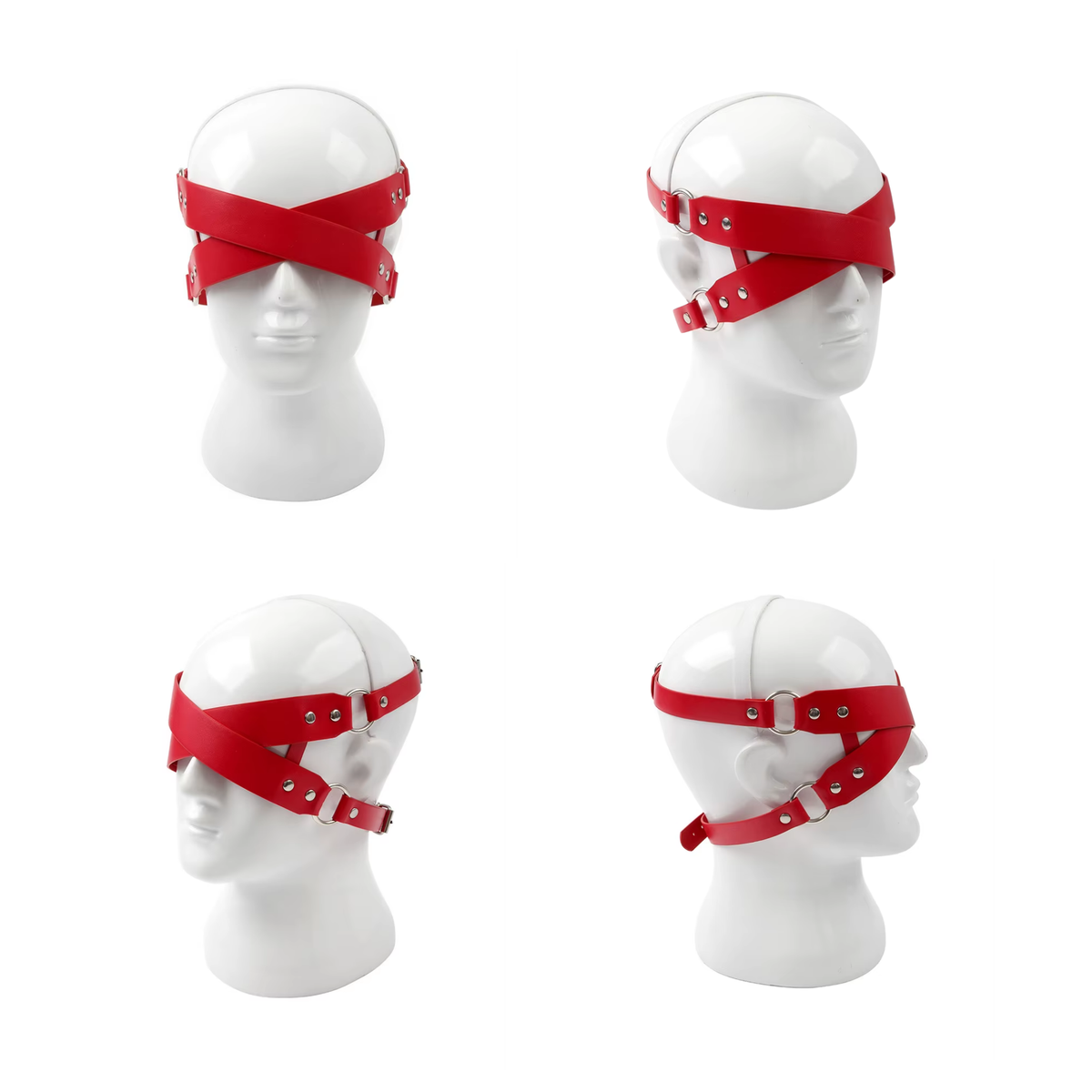 Masker Met Riempjes - Rood - PU Leder - Spannend Oogmasker - Unisex - Sex Speeltjes Toys - Roleplay / Rollenspel - Erotiek - BDSM Bondage Masker