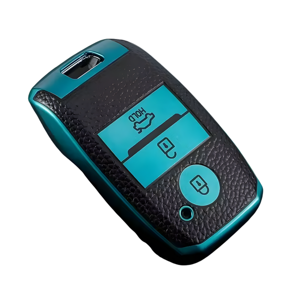Zachte TPU Sleutelcover - Sleutelhoesje Geschikt voor Kia Picanto / Sportage 2017 / 2020 / Rio 3 / Cerato 4 / Soul / K5 / Ceed / Optima / Seltos / Sorento / Stinger / Forte - Groen en Zwart - Key Cover - Auto Accessoires
