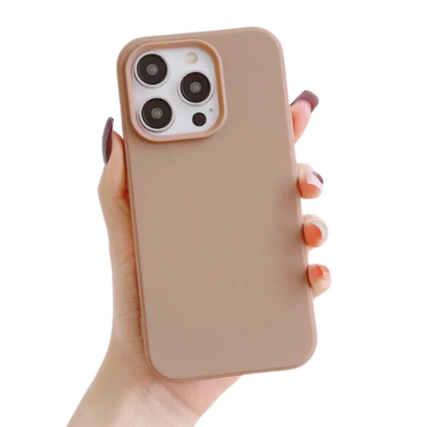 Soft Touch Hoesje - Geschikt voor Apple iPhone 15 Pro  - Bruin - Stevig Shockproof TPU Materiaal - Zachte Coating - Siliconen Feel Case - Back Cover