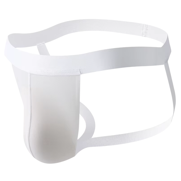 Heren String Transparant - Jockstrap Doorzichtig Wit - Sexy Design - Zacht en Comfortabel - Mannen Onderbroek - Lingerie Voor Mannen - Maat XXL / 2XL