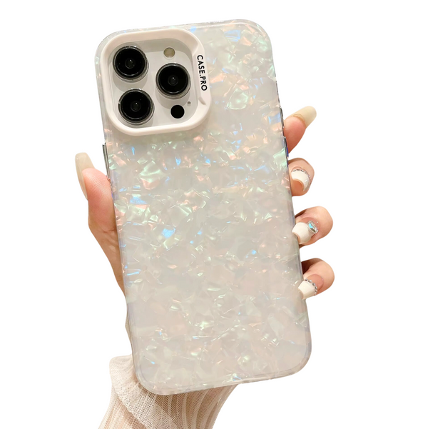 Glitter TPU Hoesje - Geschikt voor Apple iPhone 15 Pro - Stevig met Dikke Randen - Kristal Look - Wit - Shockproof - Telefoonhoesje - met Camera Beschermrand