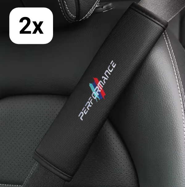 Set van 2 Gordelcovers - Performance - Leather Look Gordelhoezen - Geschikt Voor Alle Automerken / Universeel  - Zachte Gordel Hoes Beschermer - Ook voor Kinderen - Auto Accessoires - Gordelhoes