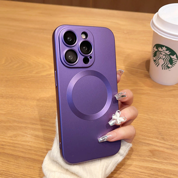 Shockproof Hoesje Paars - Geschikt voor iPhone 14 Pro  - Met Magneetring en Camera Protectors - Super Stevige Ultra TPU Case - Siliconen Soft Touch - Magneet Compatible