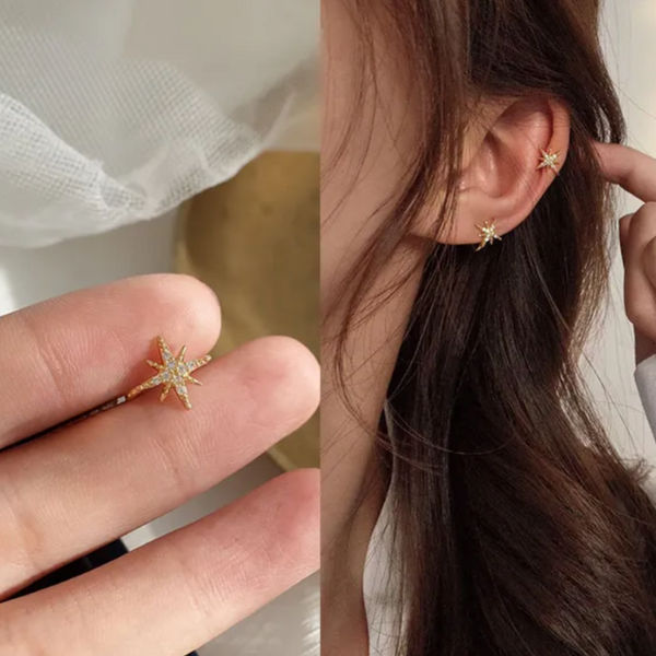 Fake Helix Goud - Ster - Nep Piercing - Goudkleurig - Klem Oorbel Oorpiercing - Nep Helix - Ringetje Goud - Metaal